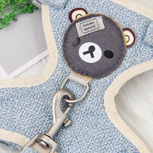 画像をギャラリービューアに読み込む, Cartoon Bear Harness and Leash Set 熊柄ハーネス 牽引ロープ