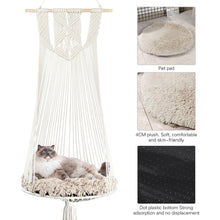 画像をギャラリービューアに読み込む, 【Japan Limited】Woven Hanging Cotton Cat Hammock 北欧手織り猫ハンモック
