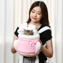 画像をギャラリービューアに読み込む, Warm Cat Carrier Bag  ふわふわ猫用キャリーバッグ