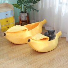 画像をギャラリービューアに読み込む, Cute Banana Cat Bed ふかふかバナナ型猫ベッド